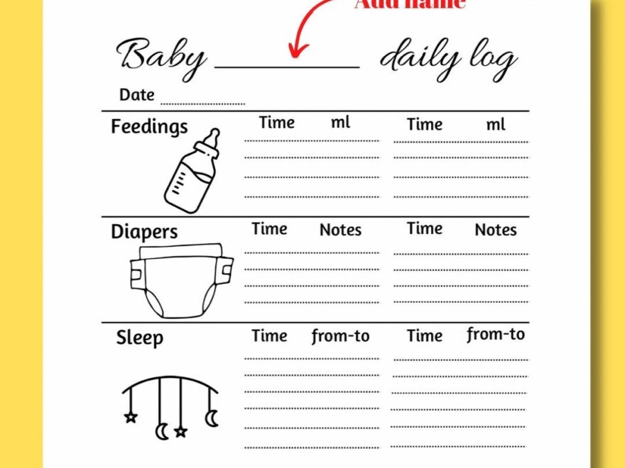 Infant Daily Log Baby Daily Report Newborn Baby Care Tracking Log Babysitter Digital Templates Aid Reporting Sheet Baby Life Organizer Etsy