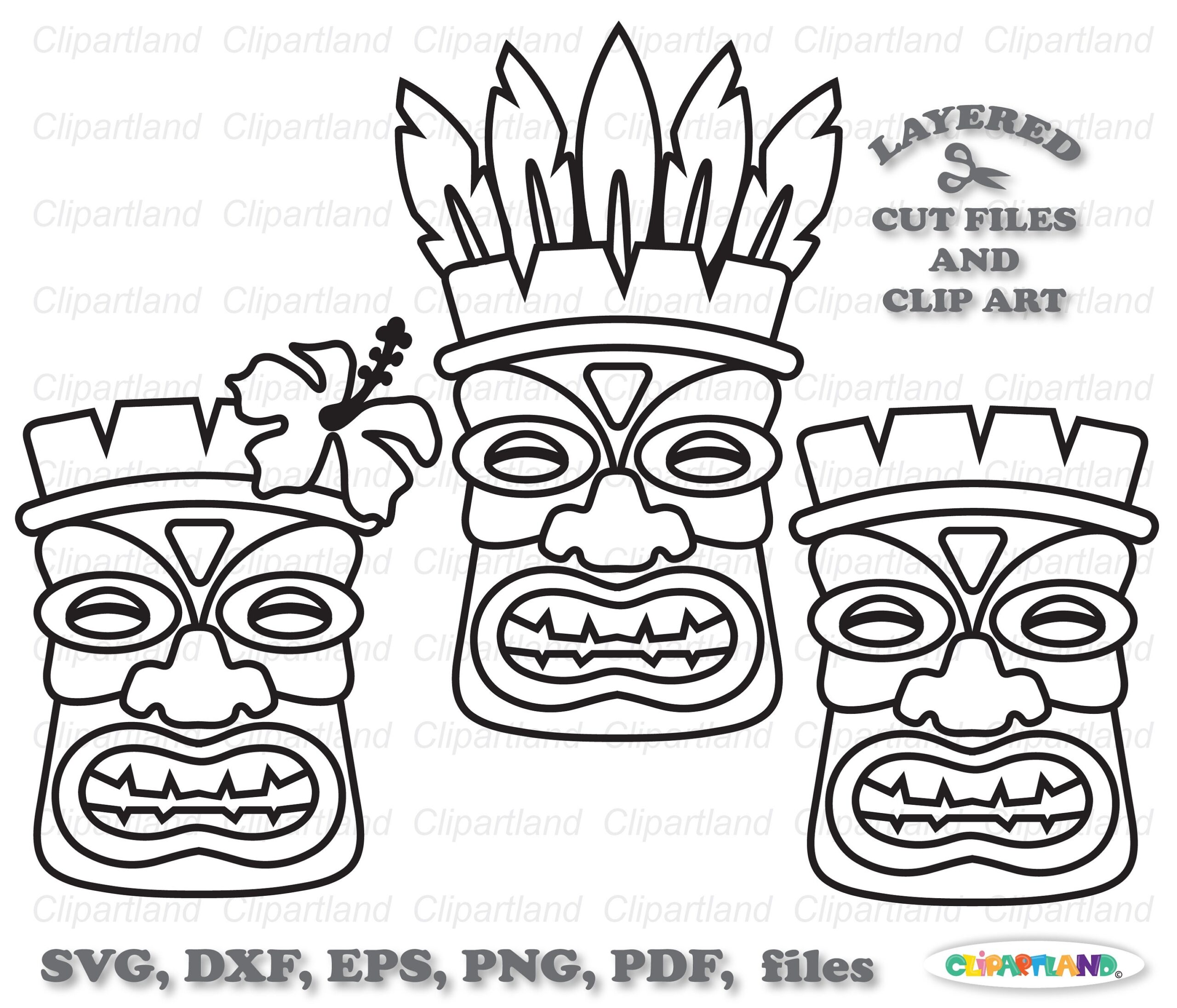 INSTANT Download Tiki Mask Svg Cut File And Clip Art Commercial License Is Included Tm 8 Etsy