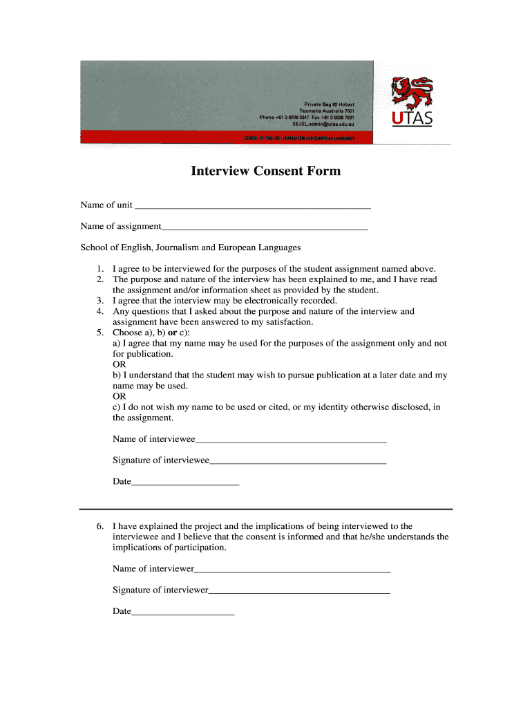 Interview Consent Letter Fill Out Sign Online DocHub