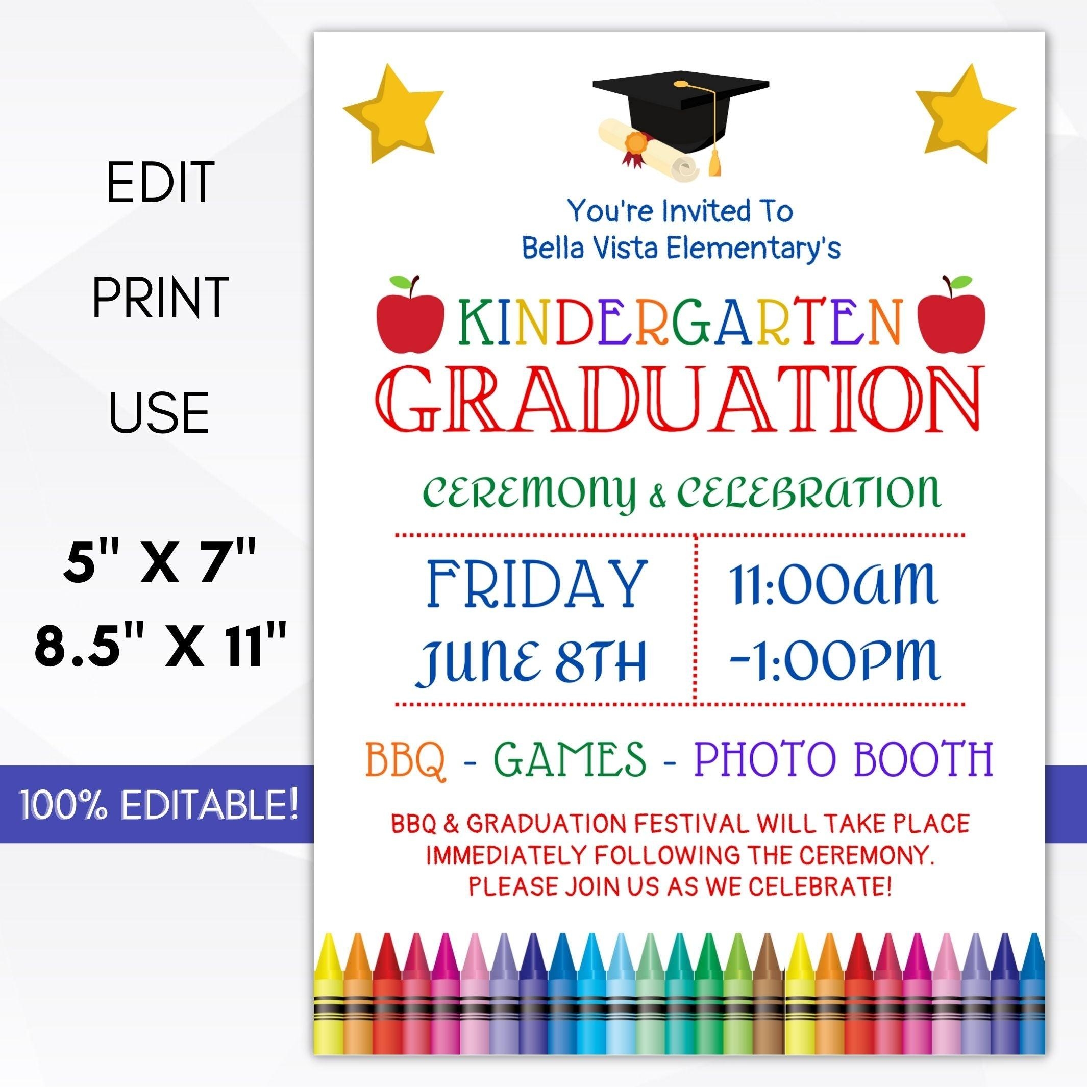 Free Pre-K Graduation Invitations Printable
