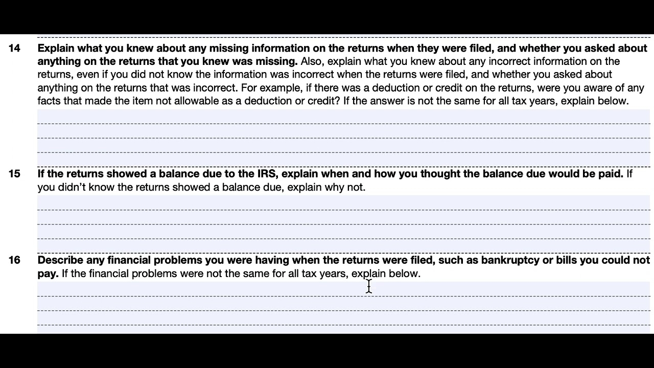 IRS Form 8857 Walkthrough ARCHIVED COPY READ COMMENTS ONLY YouTube