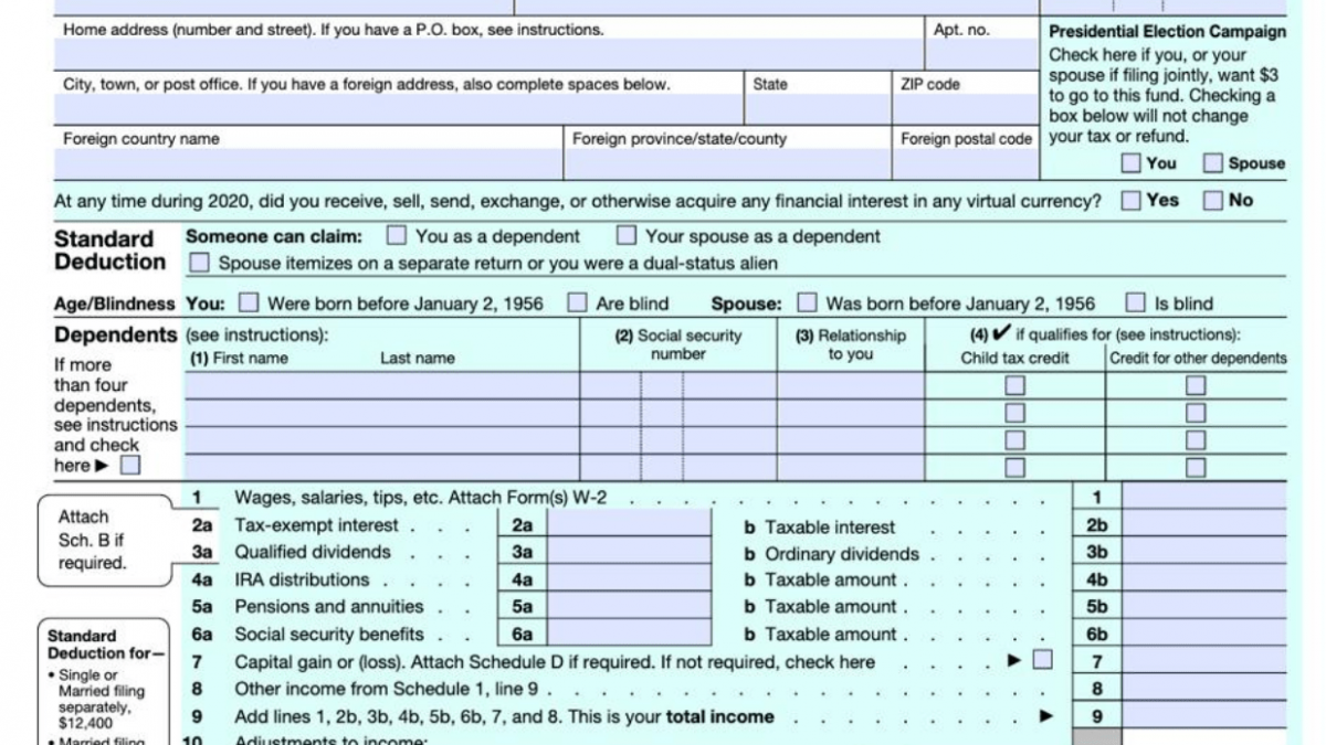 IRS Releases Form 1040 For 2020 Tax Year Taxgirl 