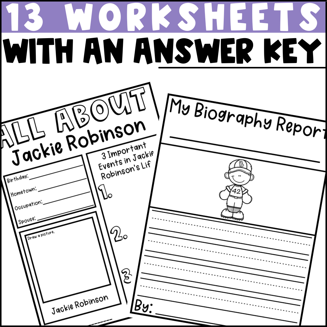 Jackie Robinson Biography Activities Flip Book And Report Black History Month Made By Teachers