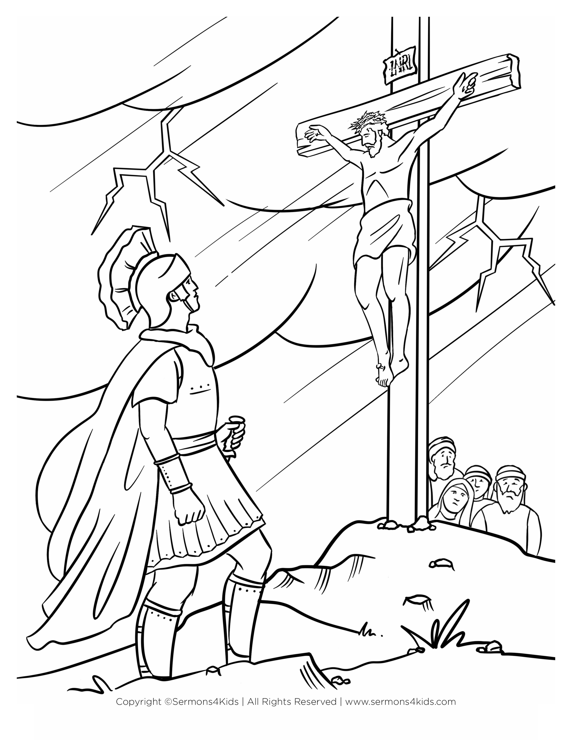 Jesus On The Cross Children s Coloring Page From Sermons4Kids 