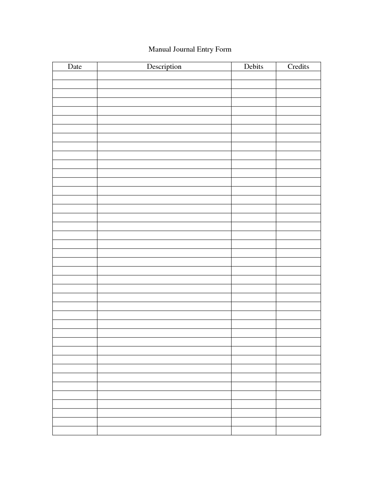 Journal Entry Form 9 Free PDF Printables Printablee Worksheets Library