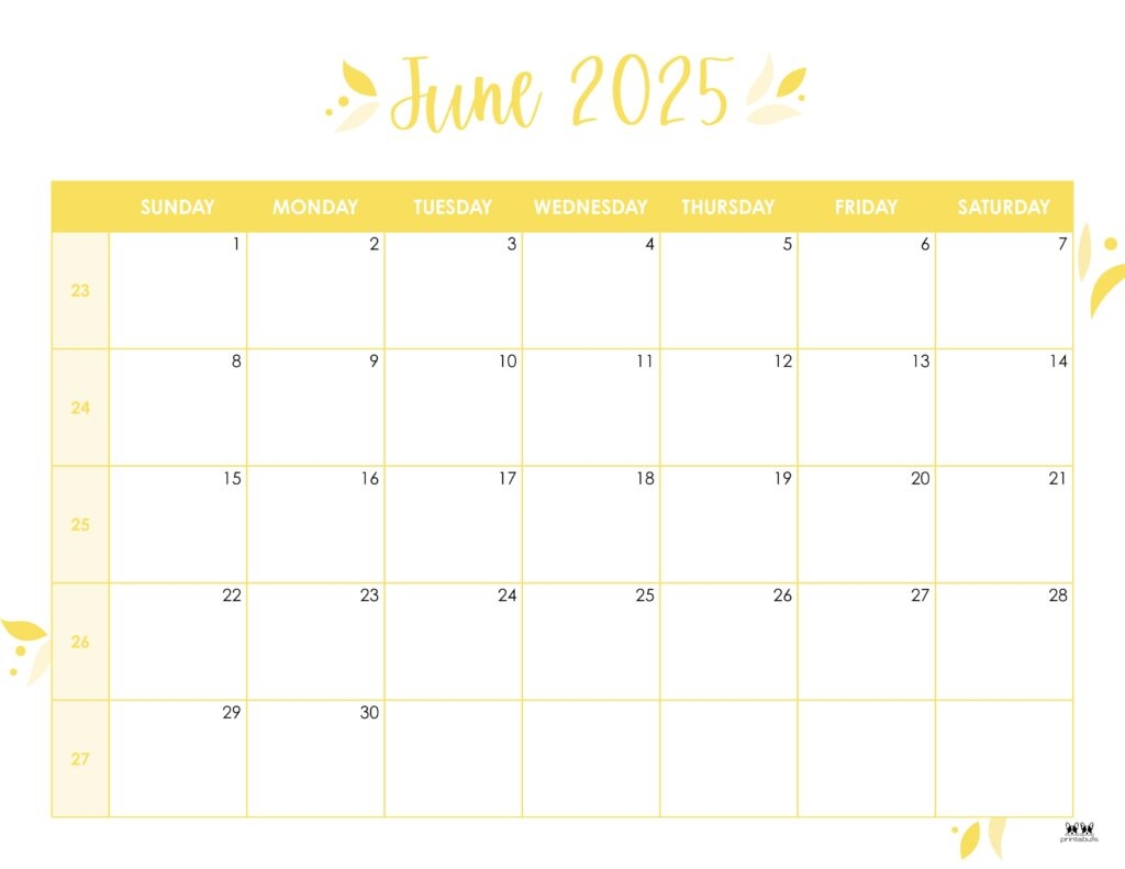 June 2025 Calendar Printable Pretty