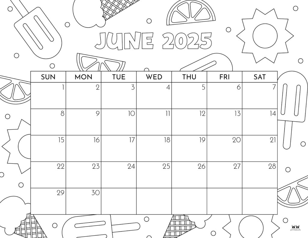 June 2025 Free Printable Calendar