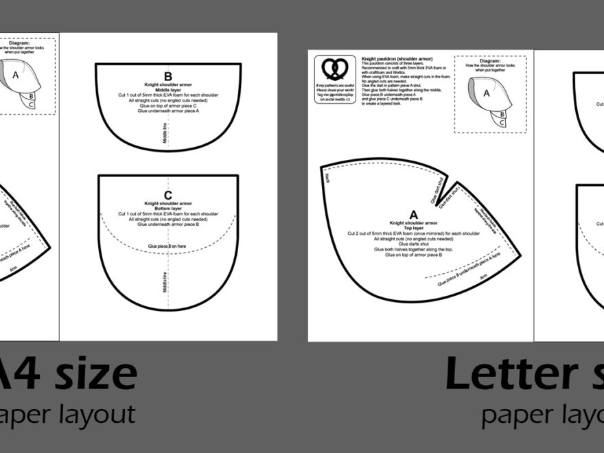 Knight Shoulder Armor Pattern Pretzl Cosplay