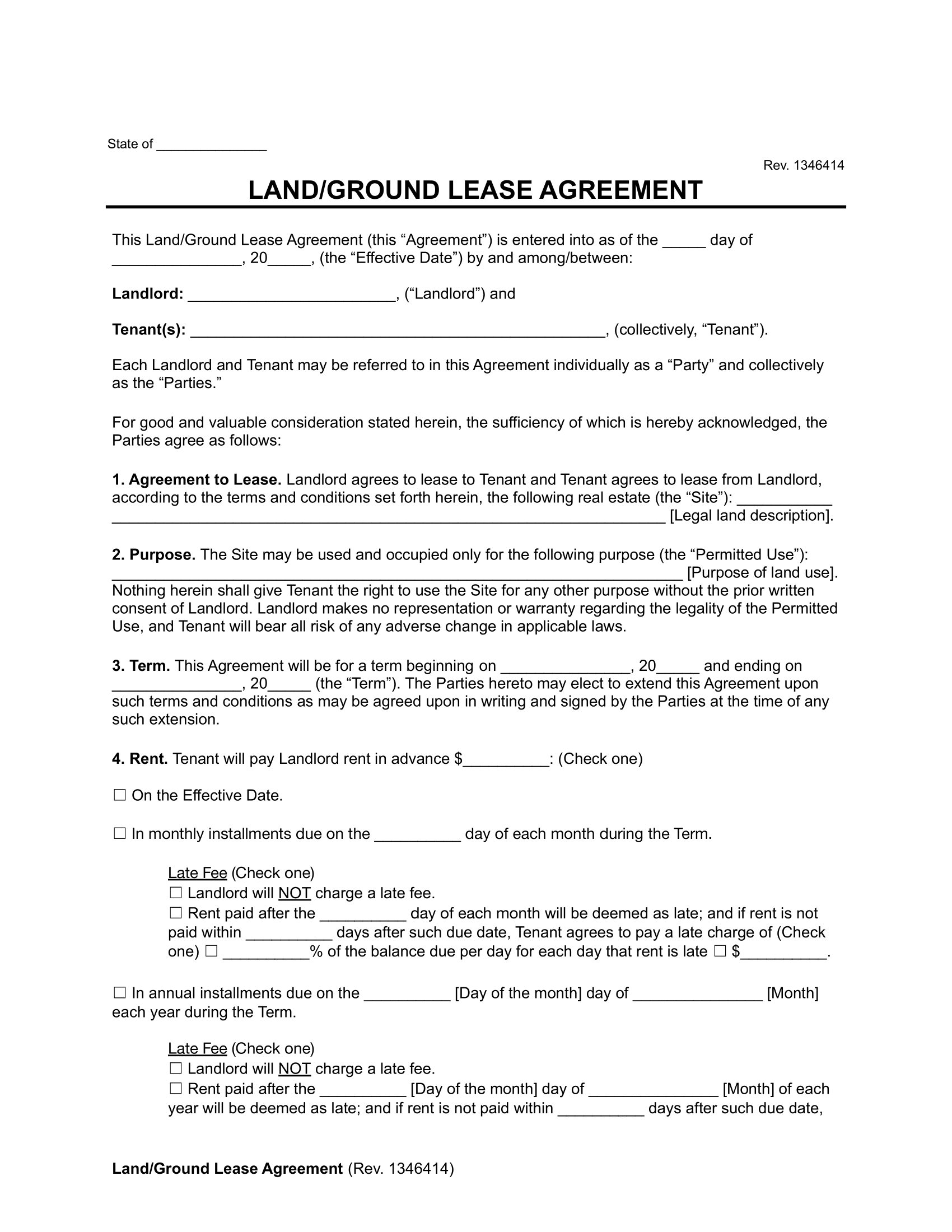 Land Lease Agreement Template Fill Online Download Print