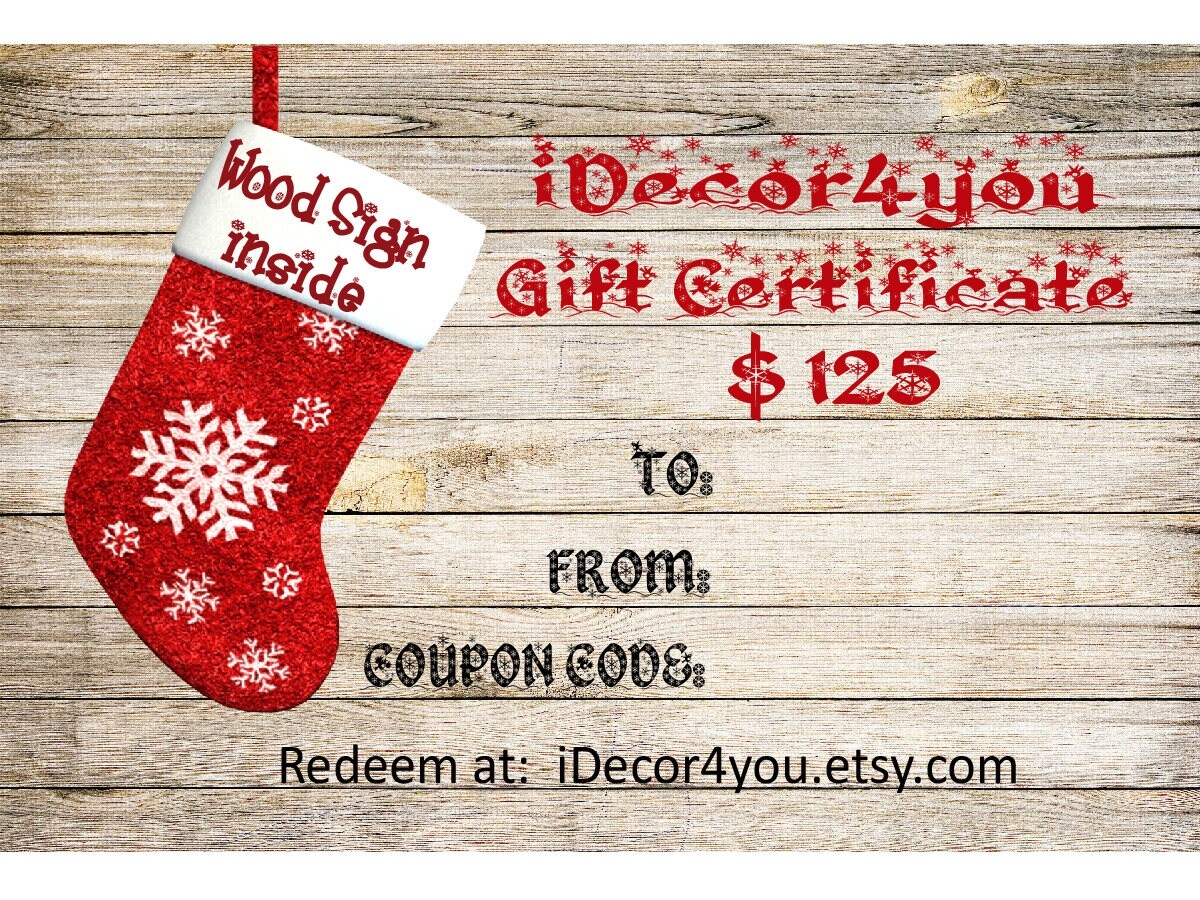 Last Minute Gift Certificate Gift Card For IDecor4you Shop