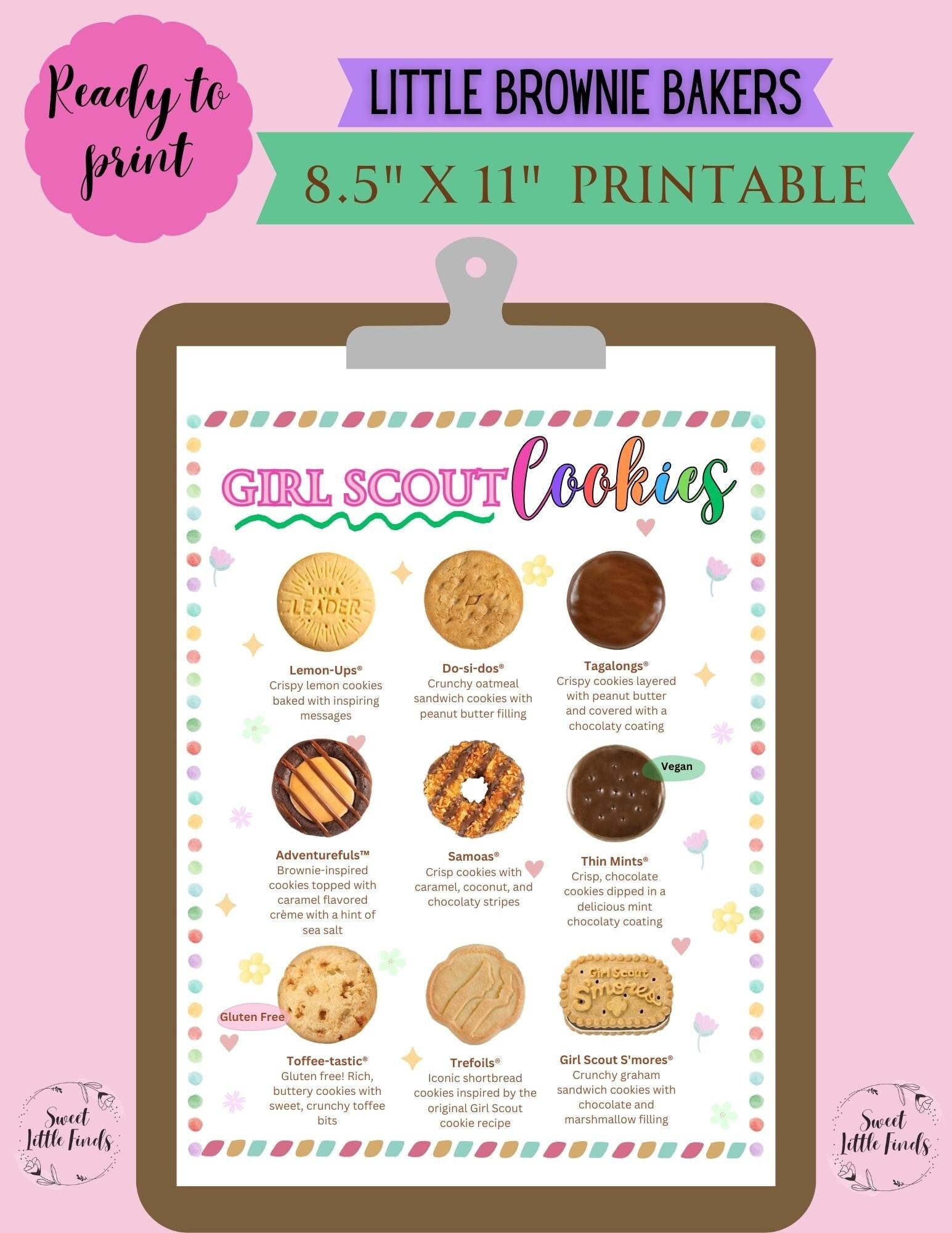 LBB Girl Scout Cookies Printable 2025 Cookie List Girl Scout Sign Cookie Booth Menu 8 5 x11 Printable PDF And JPEG No Prices Etsy
