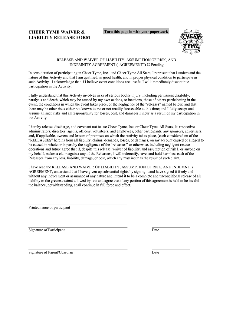 Free Printable Waiver Of Liability Form