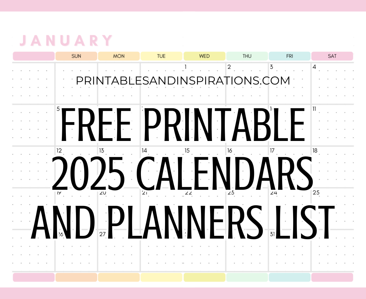 2025 Free Printable Photo Calendar Template