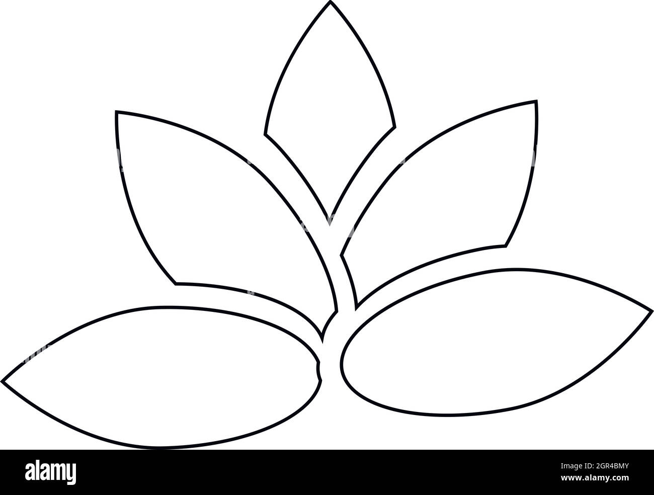 Lotus Flower Icon Outline Style Stock Vector Image Art Alamy
