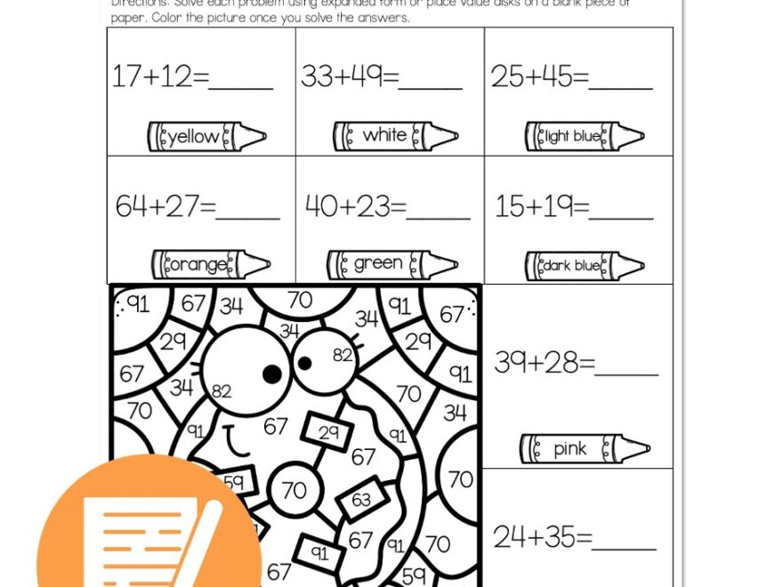 Lucky To Learn Math 2 Digit Addition With Expanded Form Lesson 3 2 Independent Practice Delicious Addition Lucky Little Learners