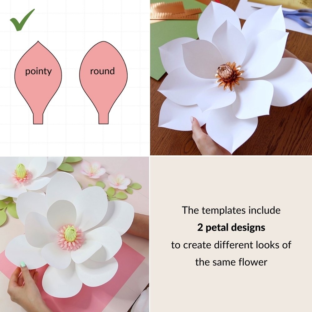 Magnolia Paper Flower Template FancyBloom