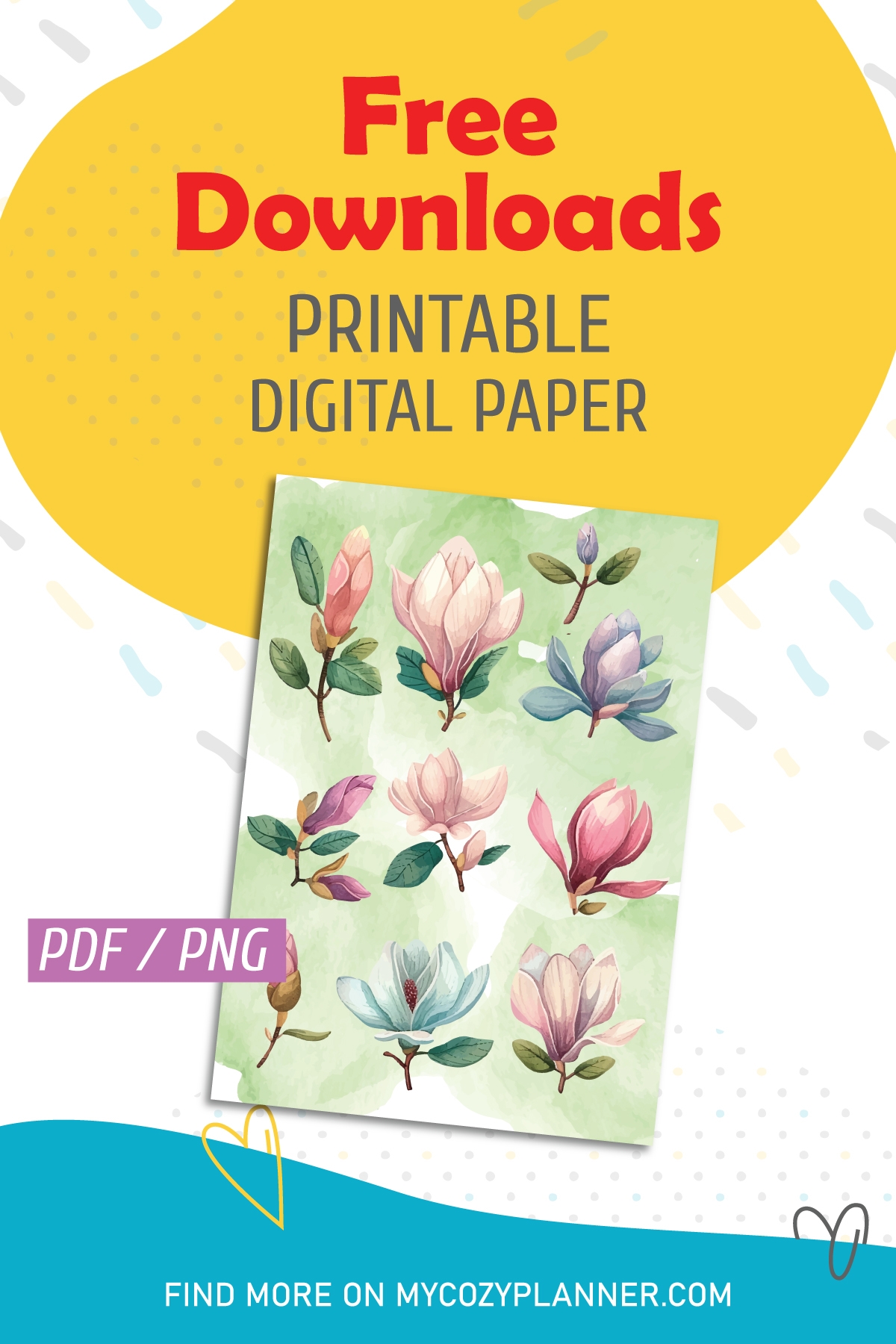 Free Printable Paper Magnolia Patterns