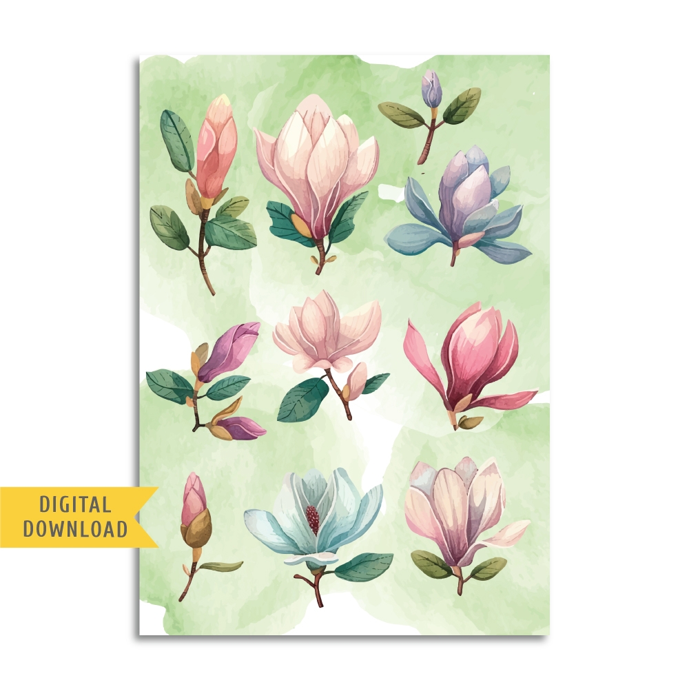 Magnolia Pattern Scrapbook Paper Free Printable Papers MY COZY PLANNER