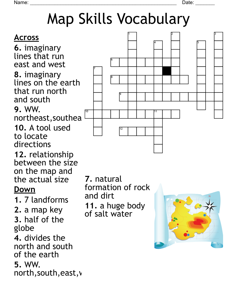 Map Crossowrd Puzzle Printable Map Crossword Puzzle