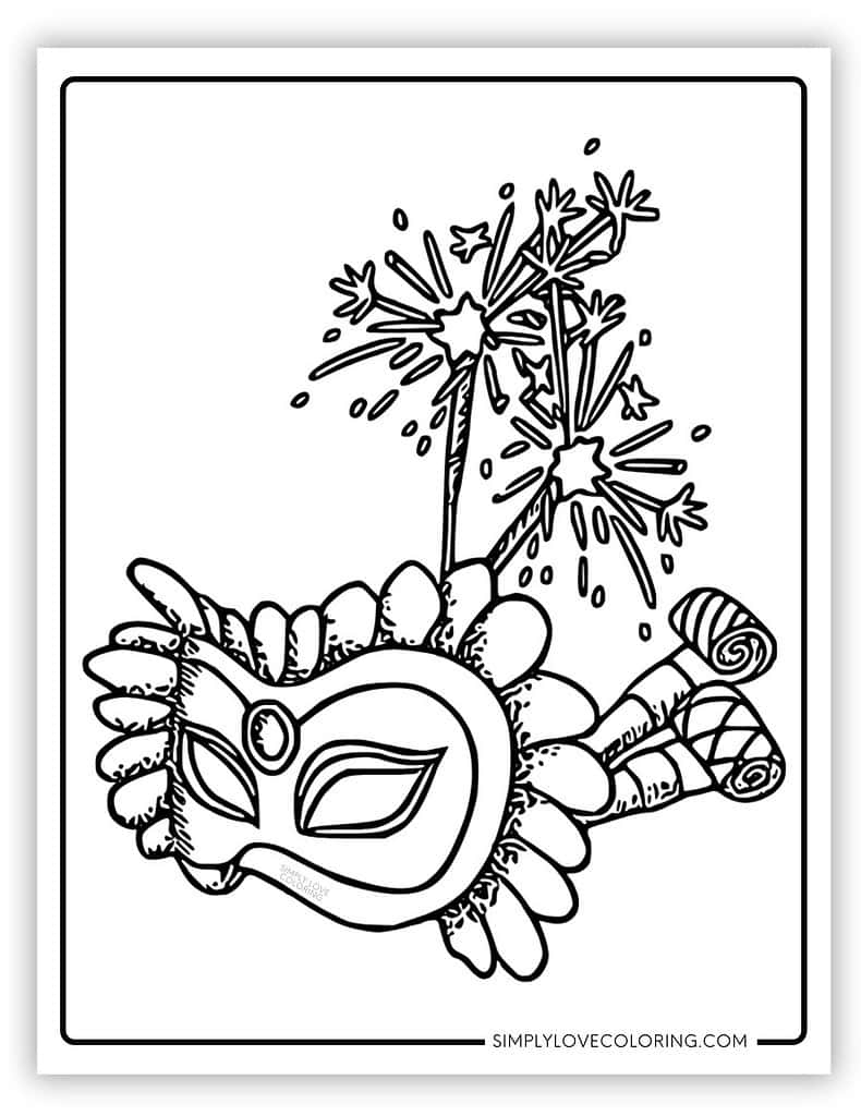 Printable Madi Gras Coloring Pages