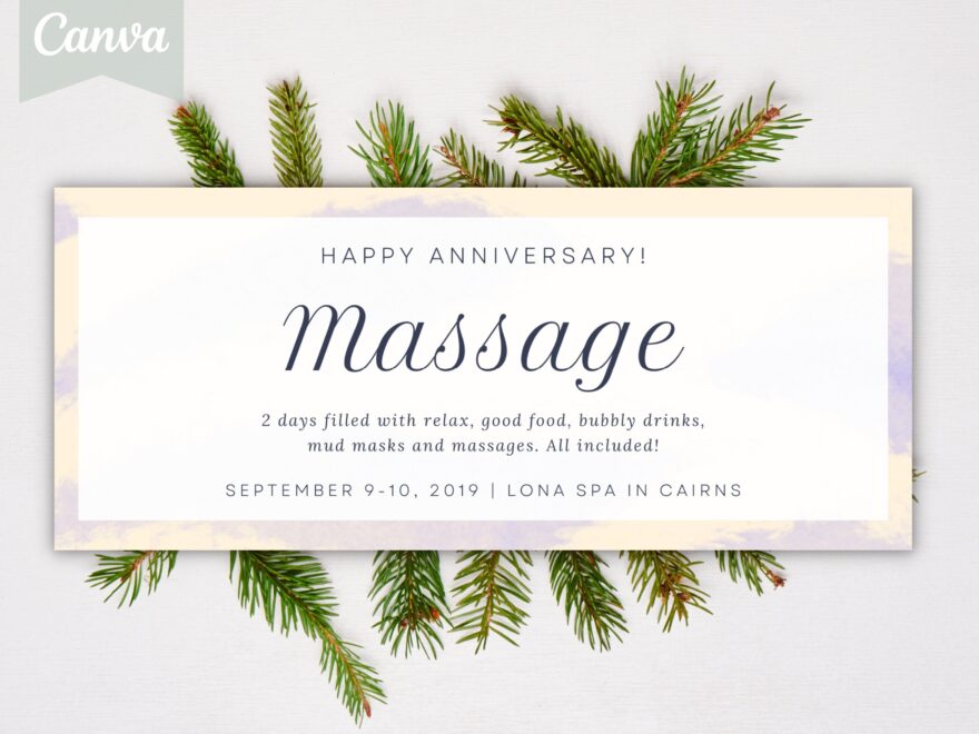 Massage Gift Certificate INSTANT DOWNLOAD EDITABLE Template For Christmas Voucher Voucher Printable Personalized Ticket Birthday Pass Etsy