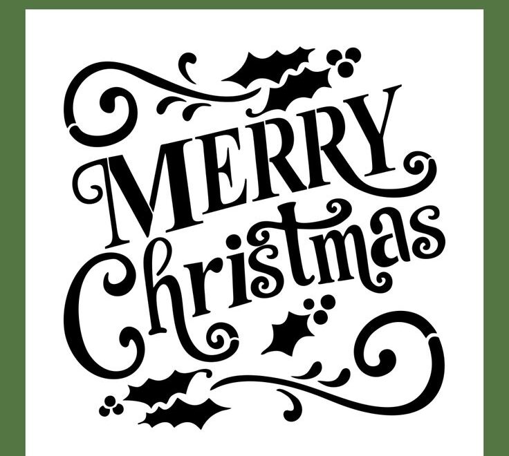 Merry Christmas Stencil 15 Free PDF Printables Printablee