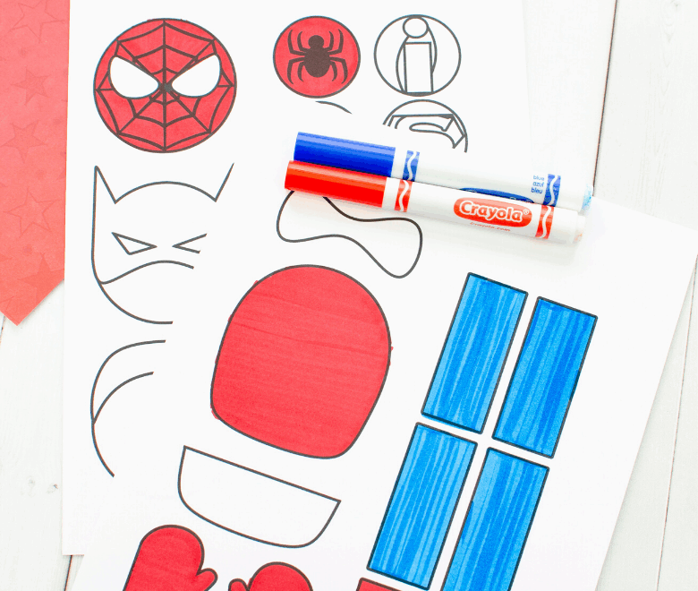 Mix And Match Superhero Craft Printable Superhero Template Messy Little Monster