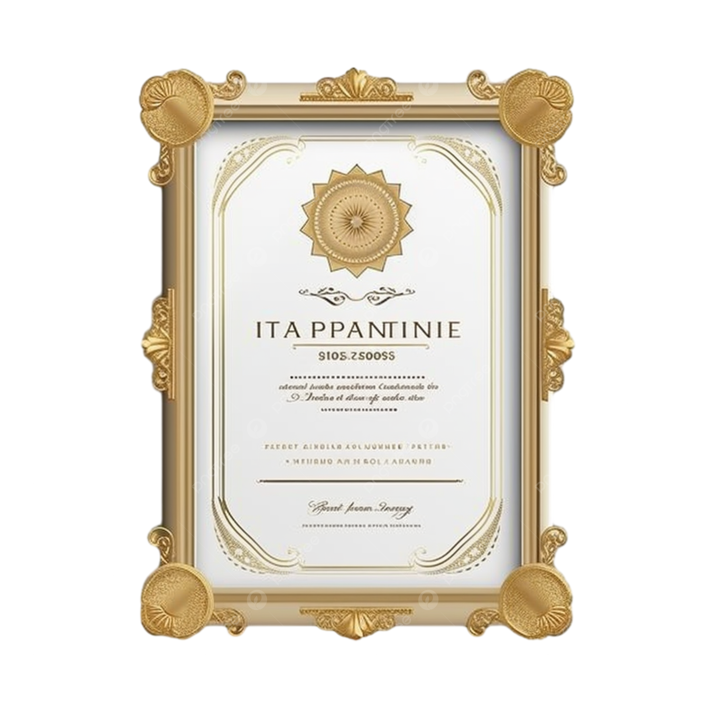Modern Elegant Golden Certificate Template With Badge Certificate Of Achievement Gold Award Certificate PNG Transparent Image And Clipart For Free Download