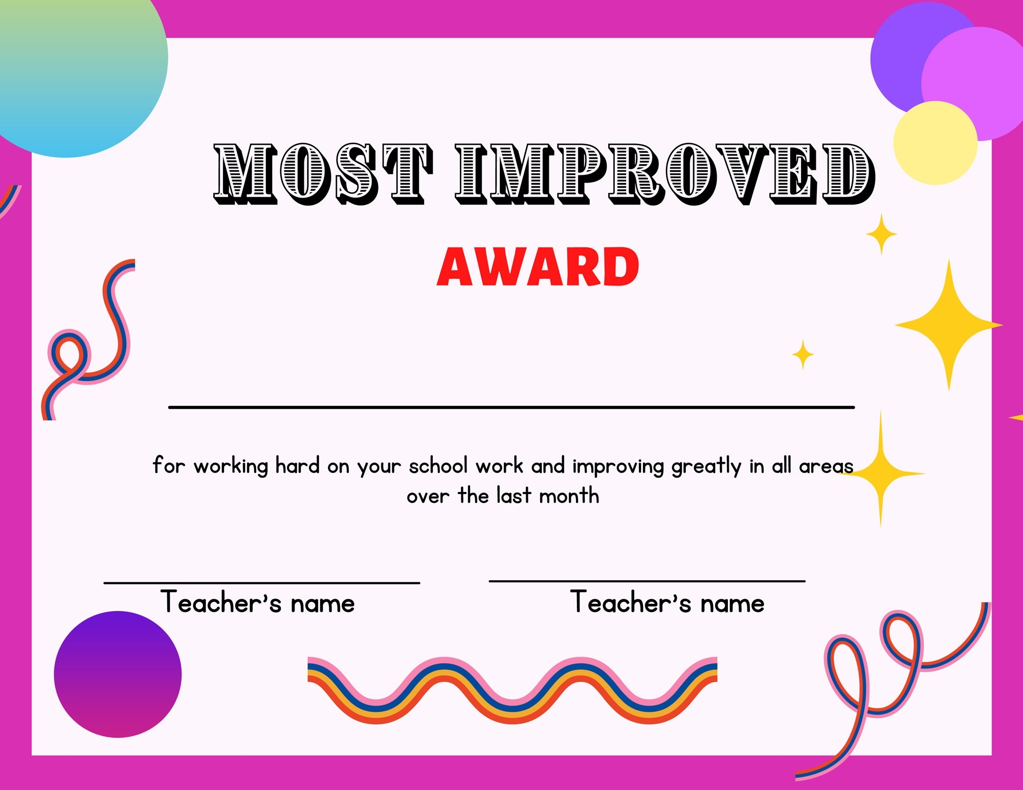 Most Improved Award Etsy