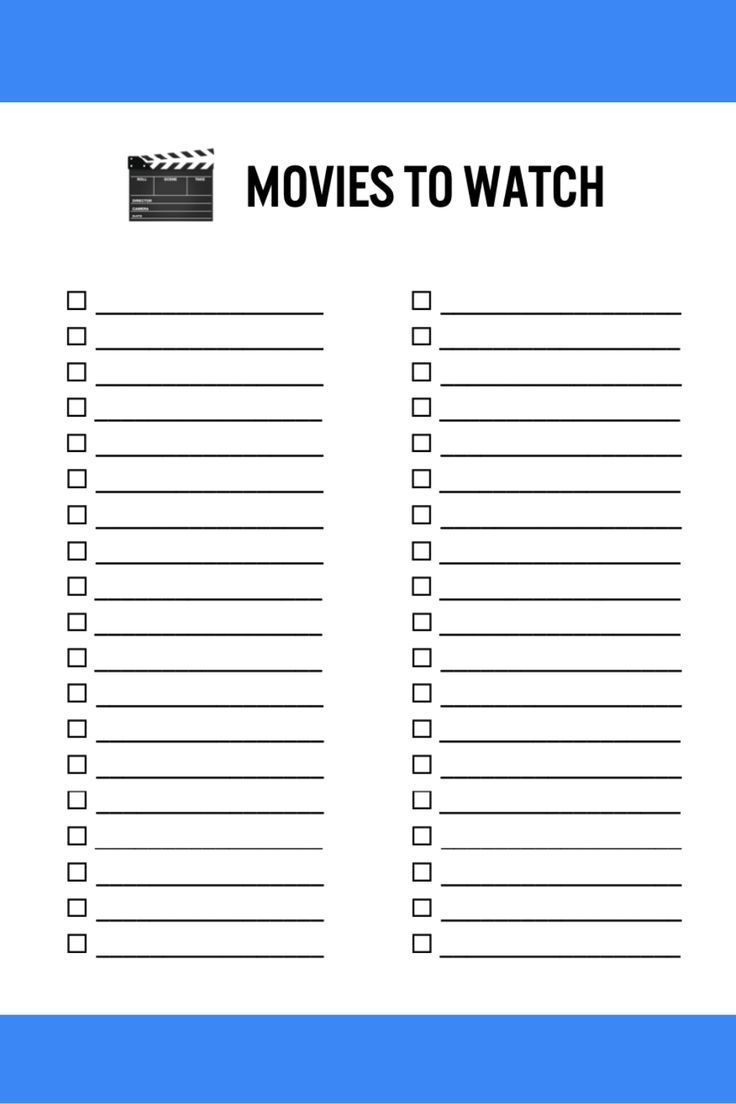Movies To Watch Checklist