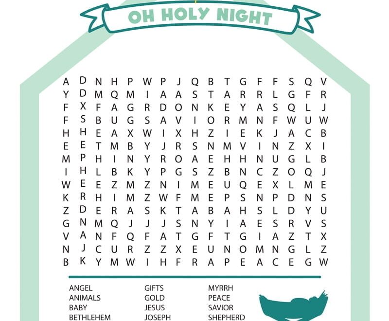 Nativity Word Search Printable Fun Loving Families