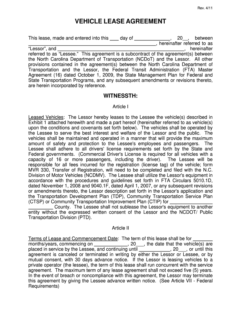 Printable Truck Lease Purchase Agreement Form