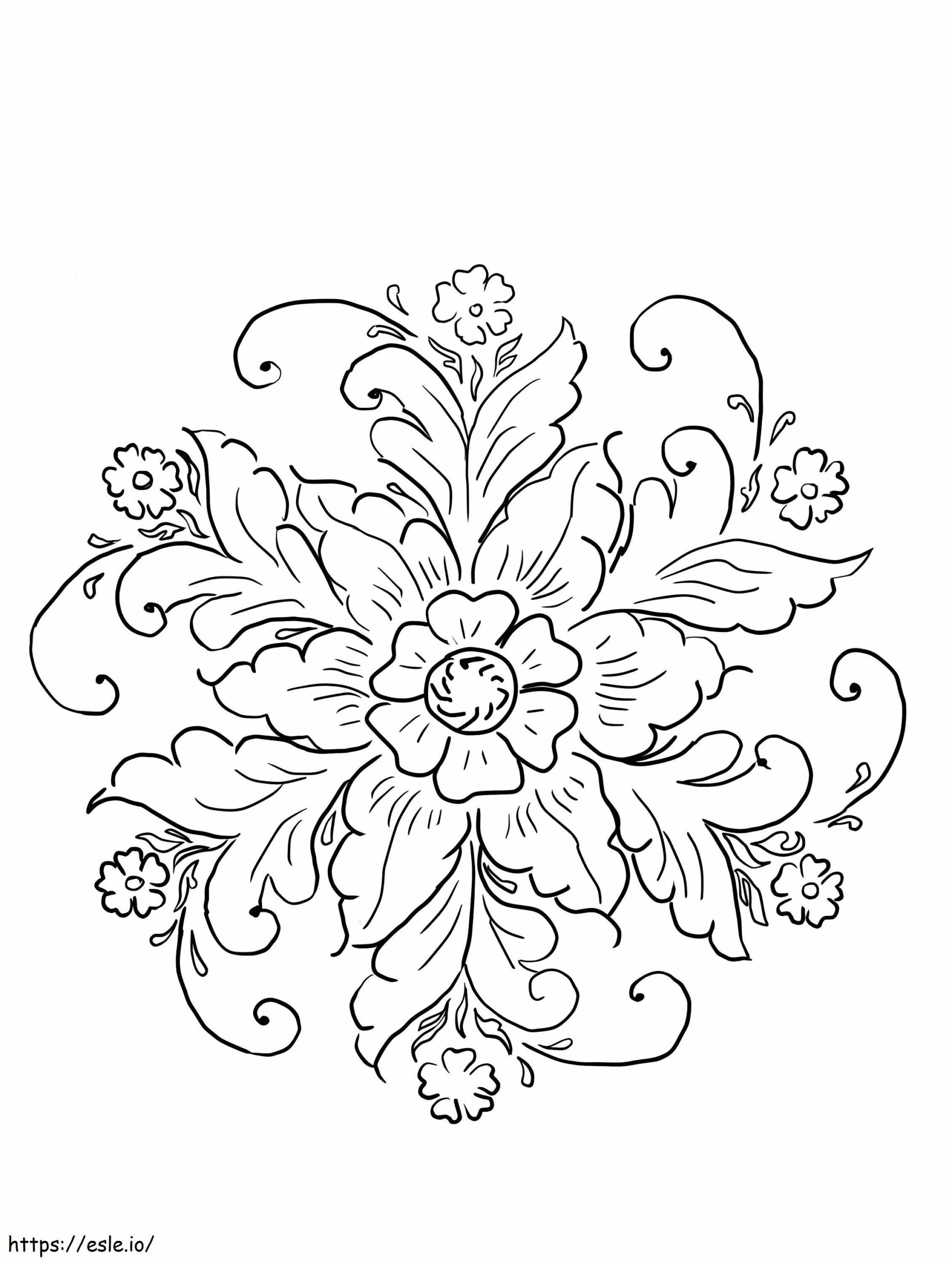 Norwegian Rosemaling Coloring Page