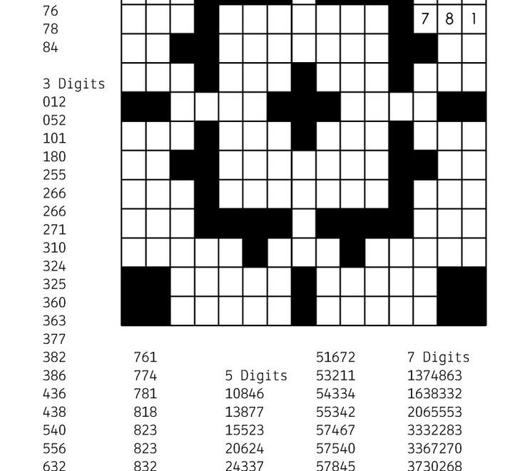 Number Crossword Puzzles Printable