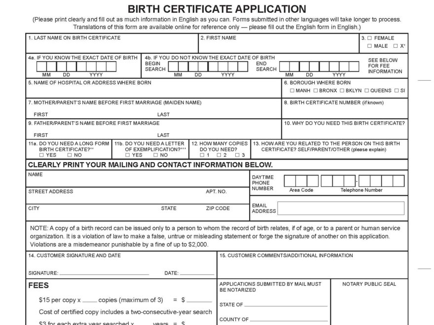 NYC Birth Certificate Institute For Justice And Opportunity