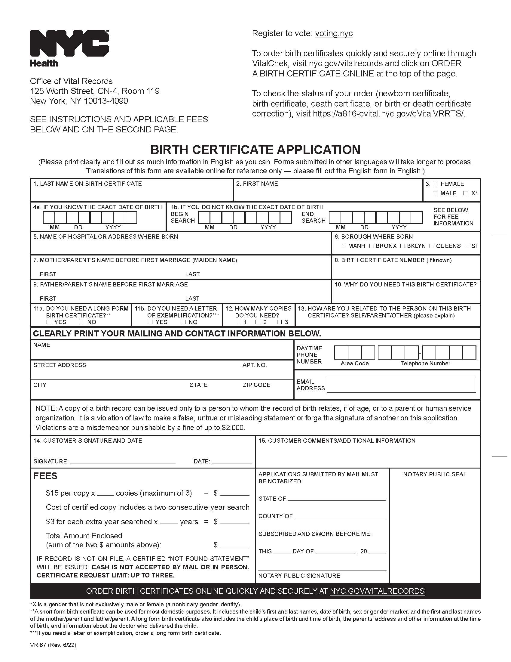 NYC Birth Certificate Institute For Justice And Opportunity