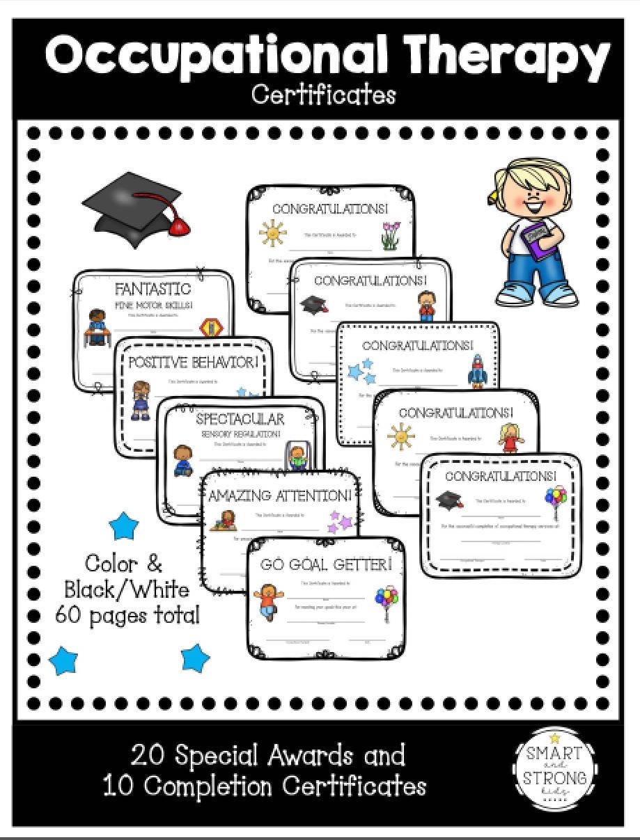 Occupational Therapy Awards And Certificates For Children Your Therapy Source