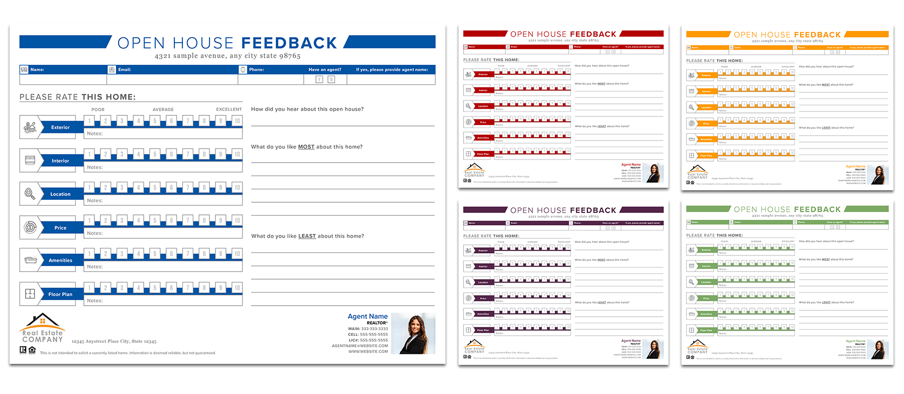 Free Printable Open House Feedback Form