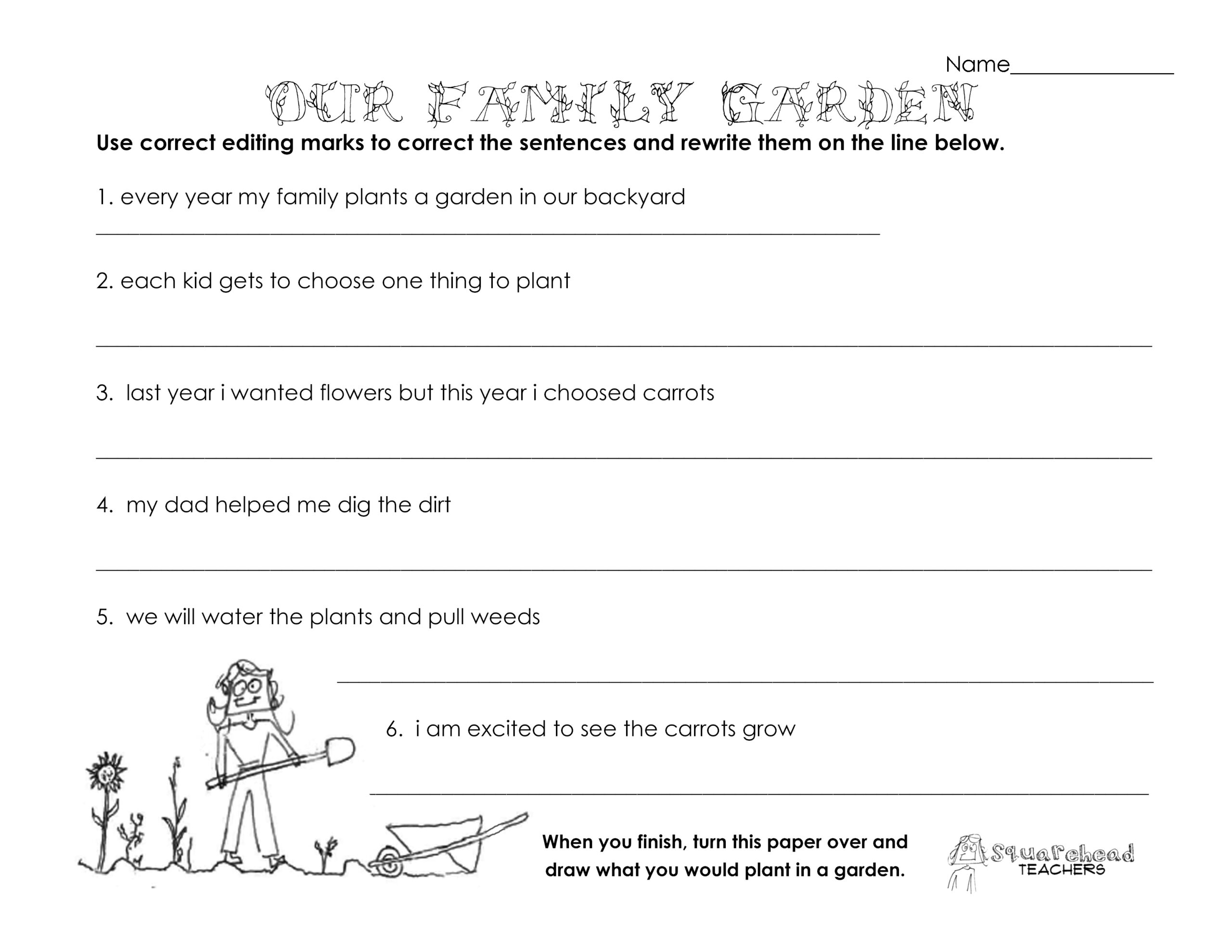 Printable Worksheets For 5grade Garden