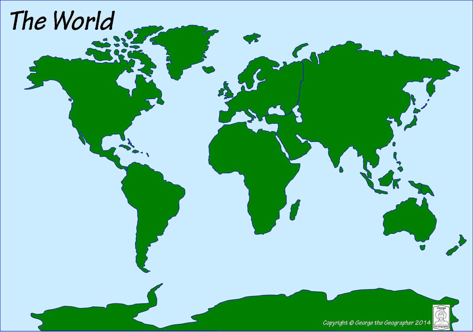 Large World Map Template Printable