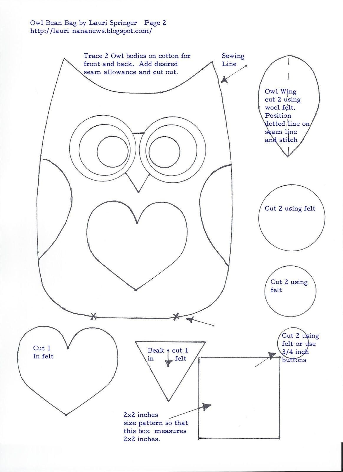 Free Printable Owl Toys Sewing Patterns