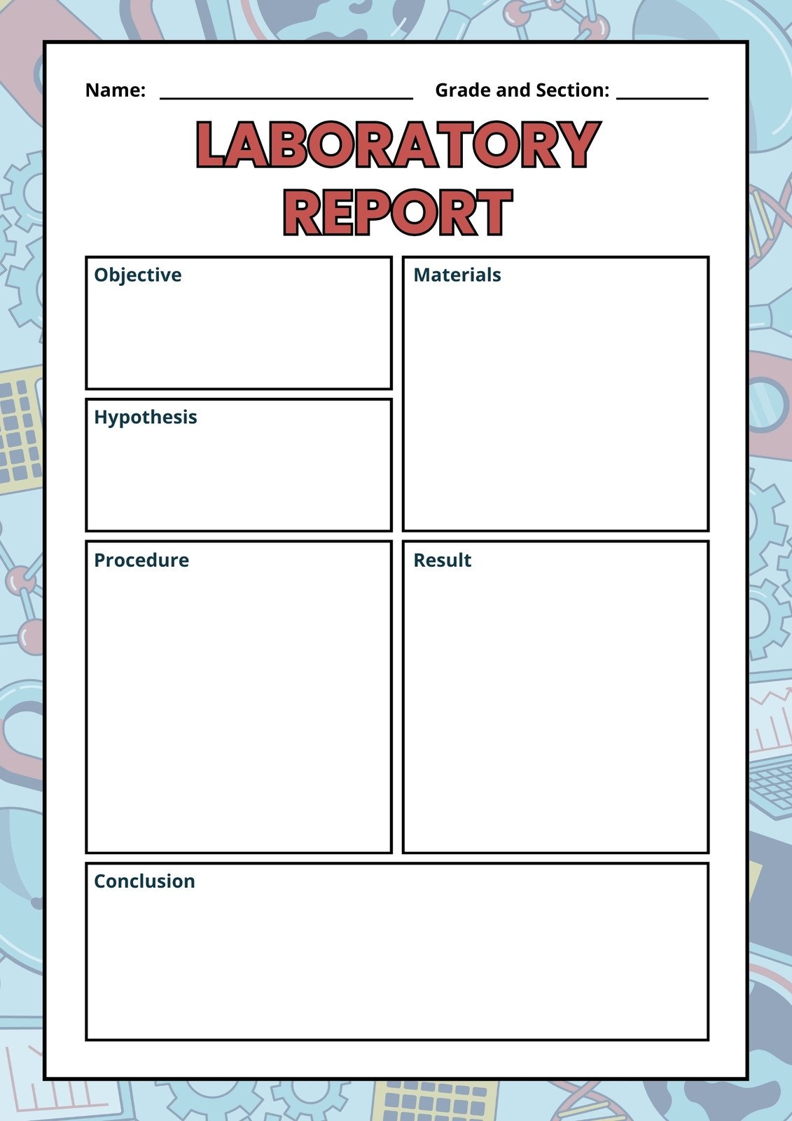 Free Lab Report Printable Worksheets