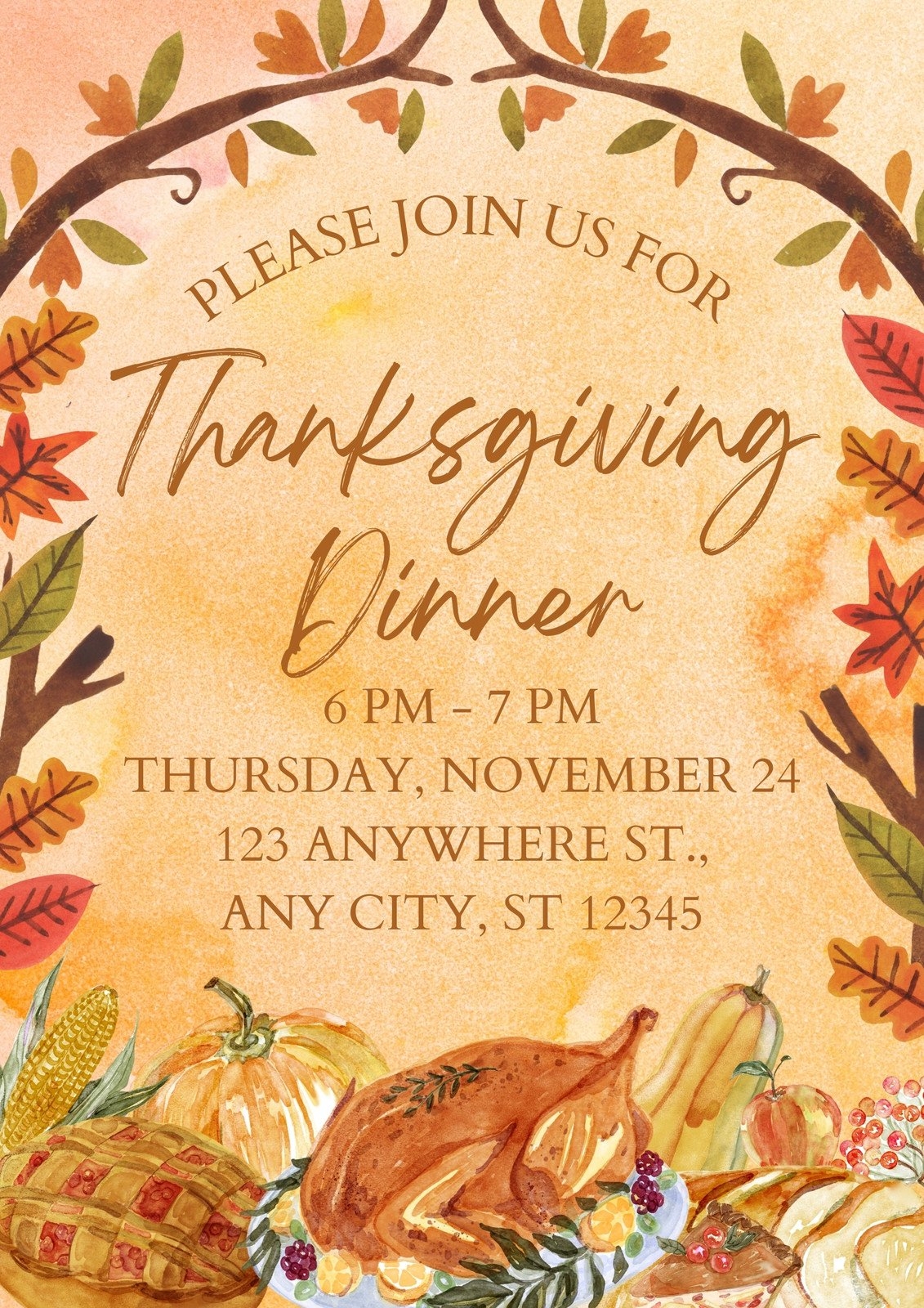 Page 2 Free Custom Printable Thanksgiving Flyer Templates Canva