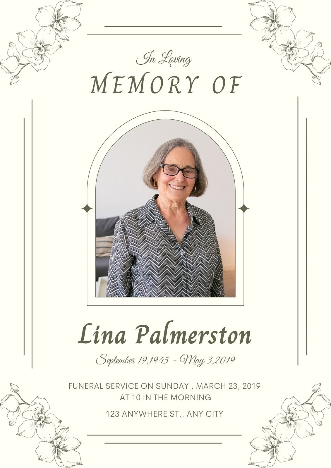 Page 3 Free Printable Customizable Funeral Program Templates Canva