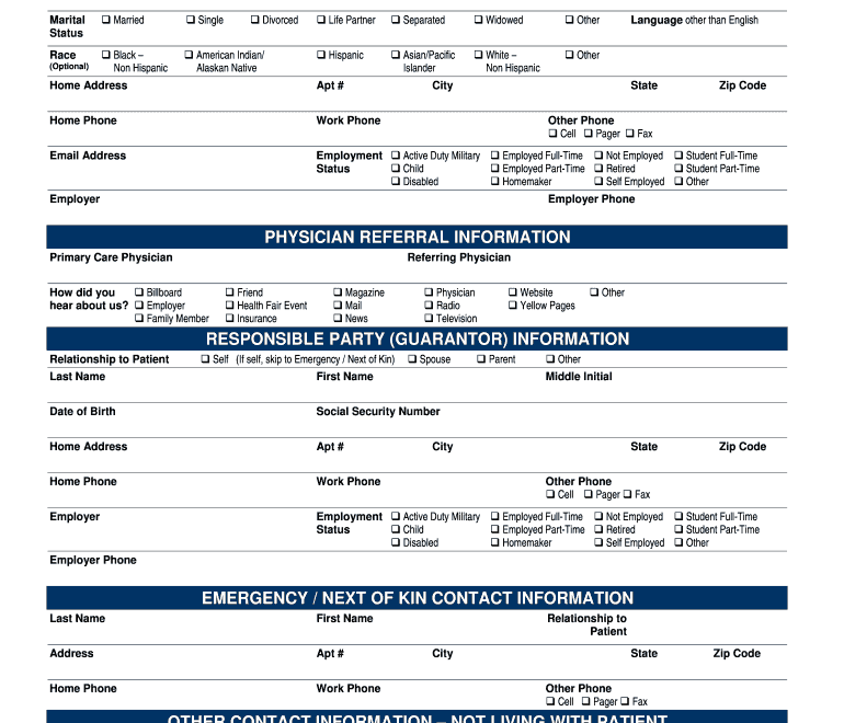 Patient Form Fill Online Printable Fillable Blank PdfFiller