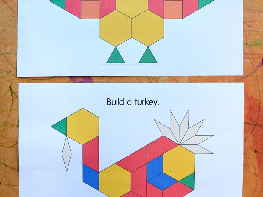 Pattern Block Turkeys Free Printable Picklebums