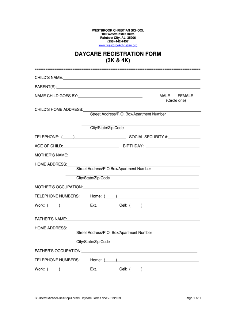 Pdf Home Daycare Forms Printable Fill Out Sign Online DocHub