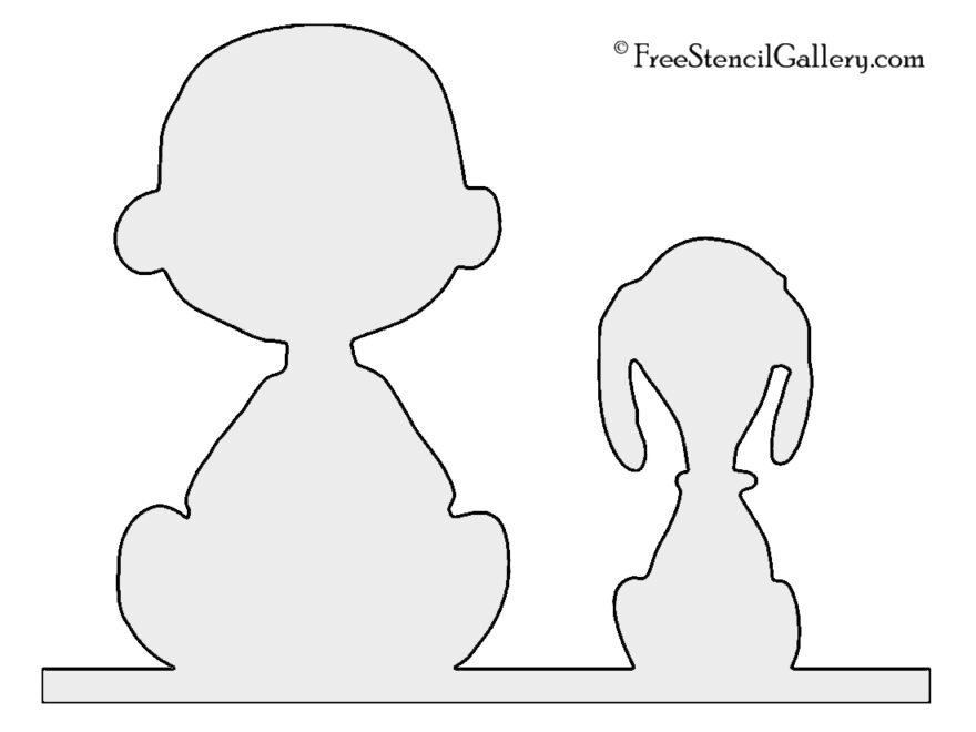 Peanuts Snoopy And Charlie Brown Silhouette Stencil Free Stencil Gallery