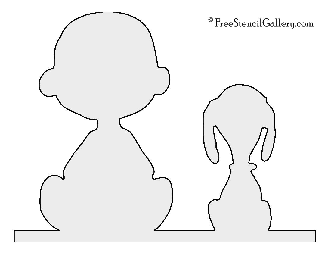 Peanuts Snoopy And Charlie Brown Silhouette Stencil Free Stencil Gallery