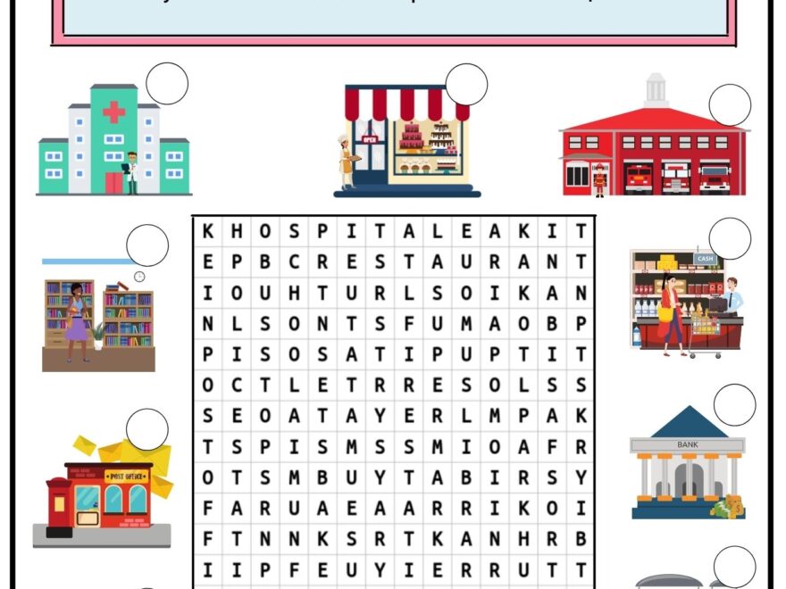 Places In The City Word Search 2 Free PDF Download Ezpzlearn